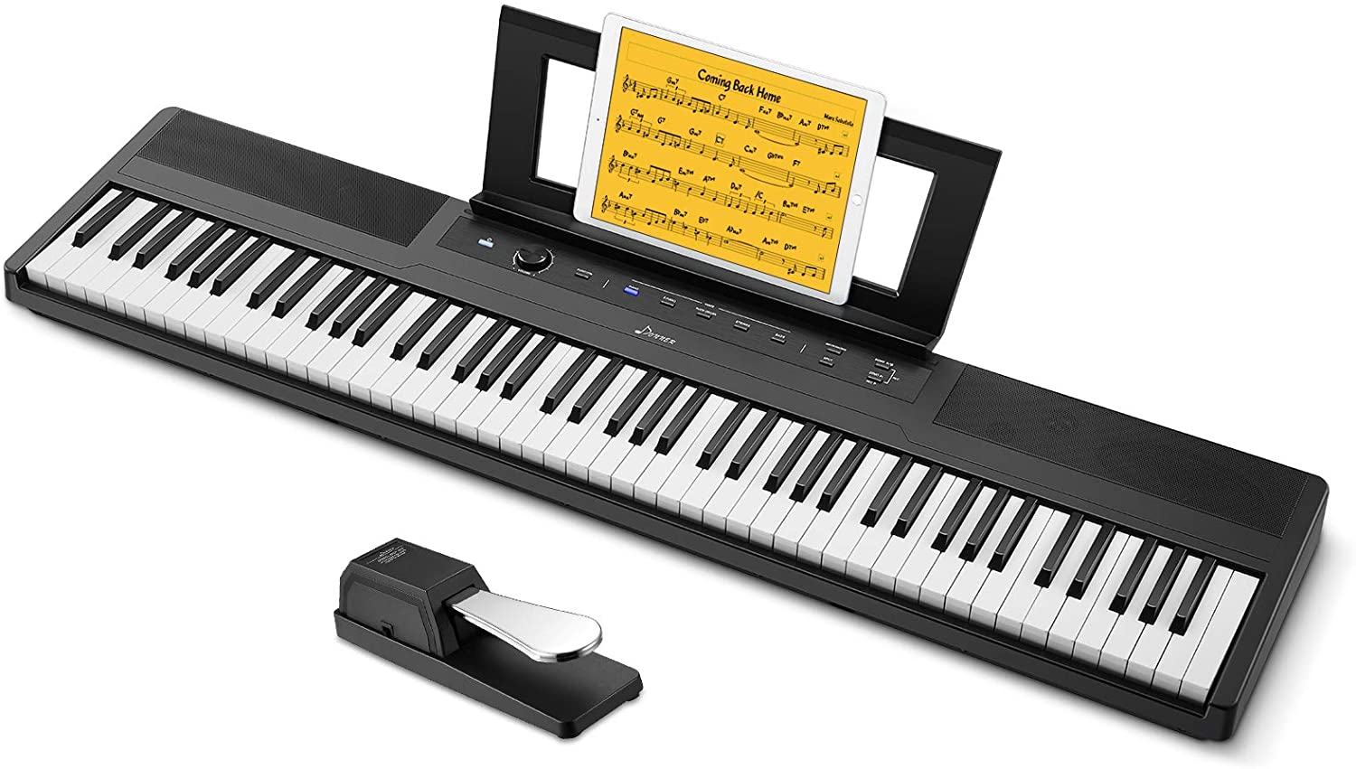 Donner DEP-45 88 Key Digital Piano Ultrathin, Beginner Electric Piano  Keyboard with Semi Weighted Keys, Full Size Portable Keyboard Piano with  Stand